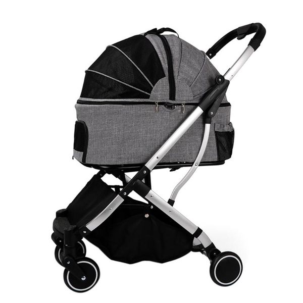 

pet stroller outdoor carrier foldable detachable cage oxford cloth strolling cart for dogs cats pets within 20kg dog car seat covers