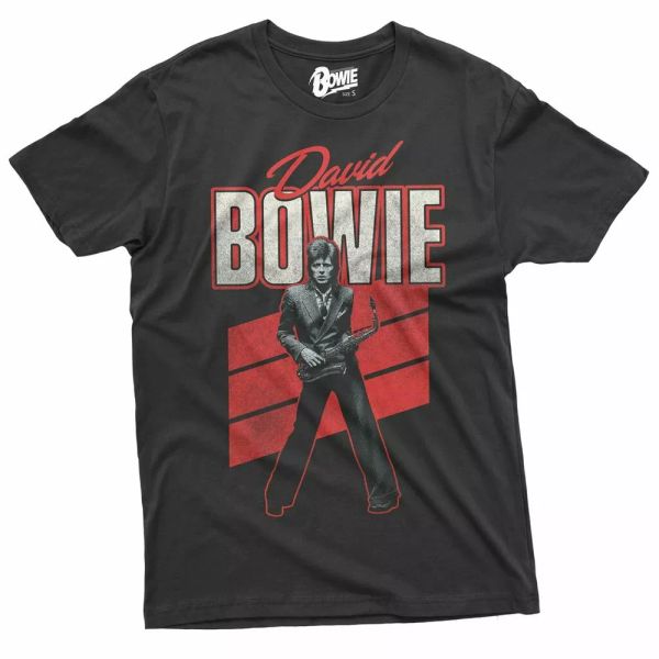 

david bowie red sax t-shirt official licensed, White;black