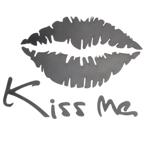 

wall stickers 1 set kiss lip acrylic decals diy backdrop mirror surface (black)