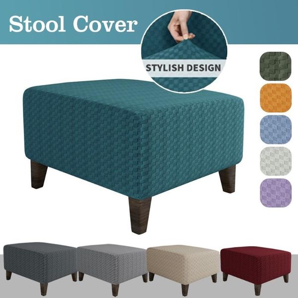 

ottoman stool cover slipcover jacquard square footstool sofa furniture protector covers footrest chair