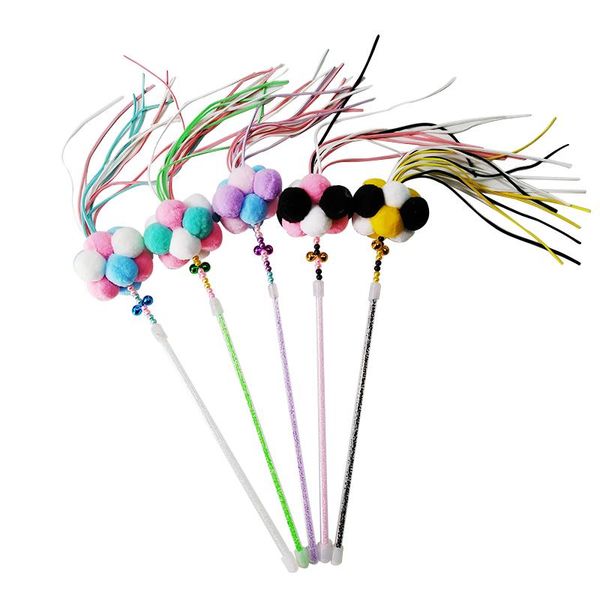

cat toys plush ball teaser stick interactive toy in stock pet products