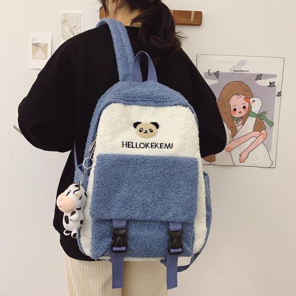 

backpack mori girl cute plush men women cartoon shoulder schoolbag female harajuku 14 inch lapschool backpacks travel bags