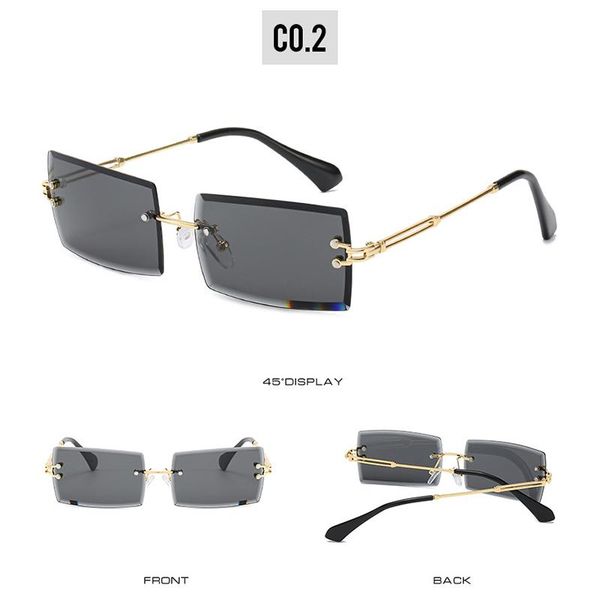 

outdoor eyewear frameless square sunglasses fashion side cut female women xr-