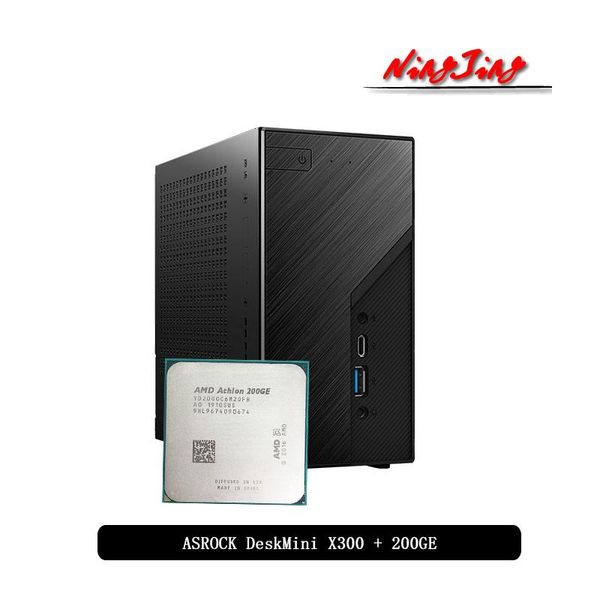 

motherboards asrock deskmini x300 cases and motherboard + athlon 200ge cpu suit [ without (ssd / rams) ] nb-rams socket am4 come with cooler