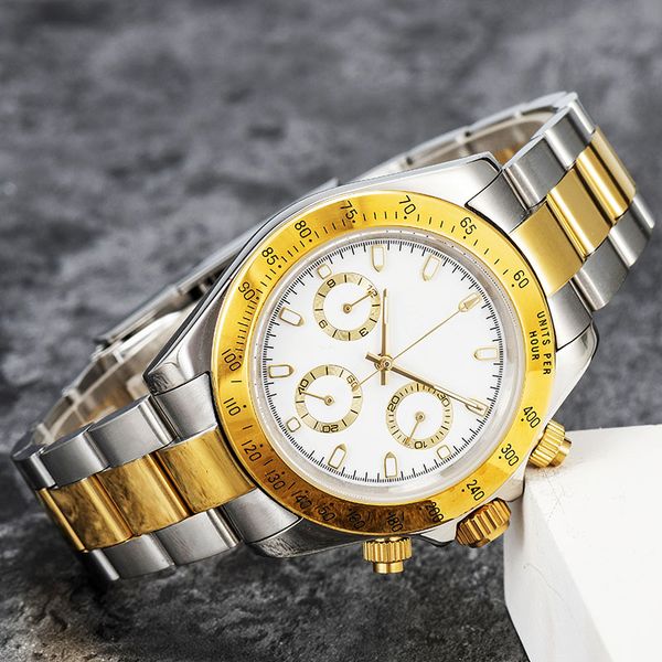 

2022new mens watches japan vk chronograph movement watch full stainless steel sapphire glass 5atm waterproof super luminous 41mm montre de l, Slivery;brown