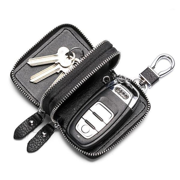 

key chain for car case leather holders black men women genuine wallets1, Red;black