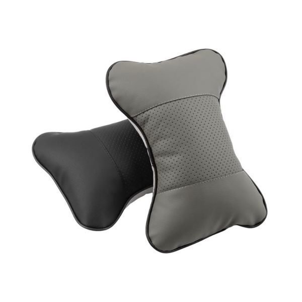 

seat cushions 2 colors universal breathable solid bone shape pu leather & cloth car auto head neck rest cushion headrest pillow pad