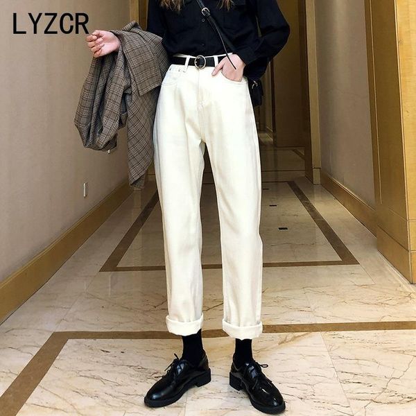 

white jeans woman 2021 black straight high waist for women loose denim pants leg jean trousers women's, Blue