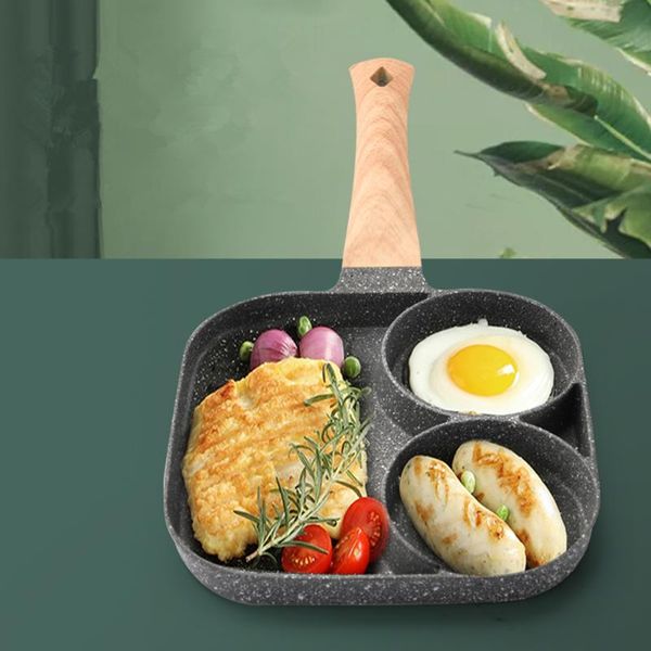 

pans 4 cups pancake nonstick pan fried egg aluminium alloy cooker for breakfast, suitable gas stove induction