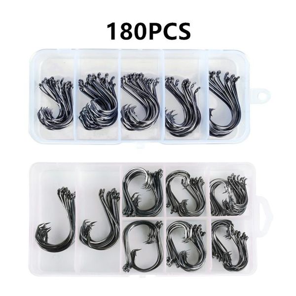 

180pcs fishing ocs hooks eagle beak barbed high carbon steel freshwater ocean boat accessories