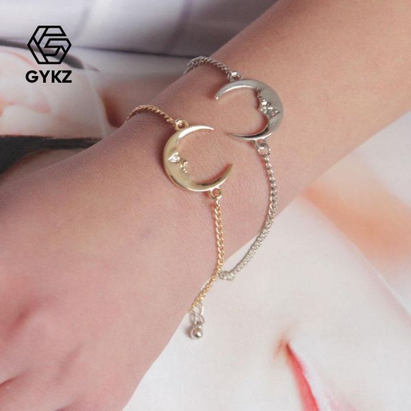 

link, chain gykz couple simple bracelets cute moon stars exquisite bracelet women retro jewelry friend gift 2021, Black