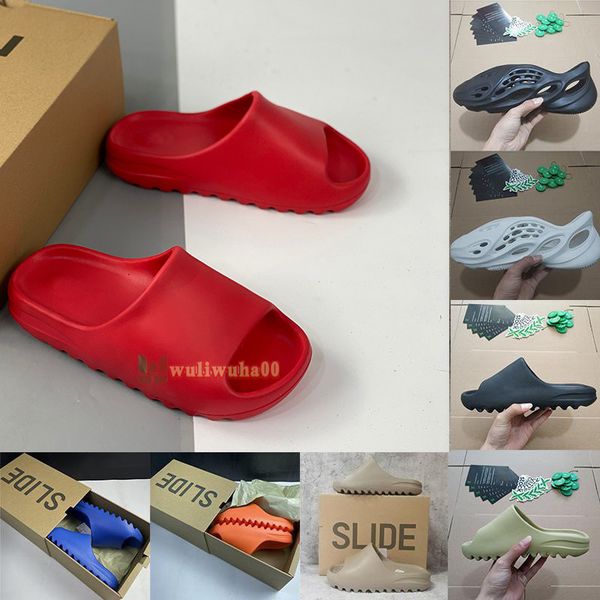 

yeezy slides yeezys slippers men women kanye west designers slipper foam runner resin moon grey black bone sandals cream clay pure sliders w