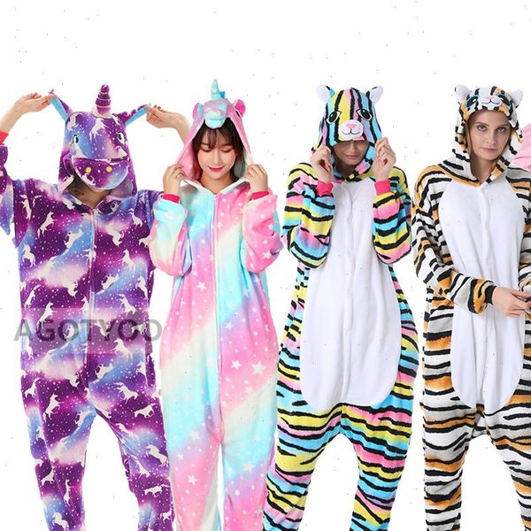 

unicorn pajamas sets flannel womens sleepwears cute animal kids winter tiger cat nightie pyjama sleepwear homewear, Black;red
