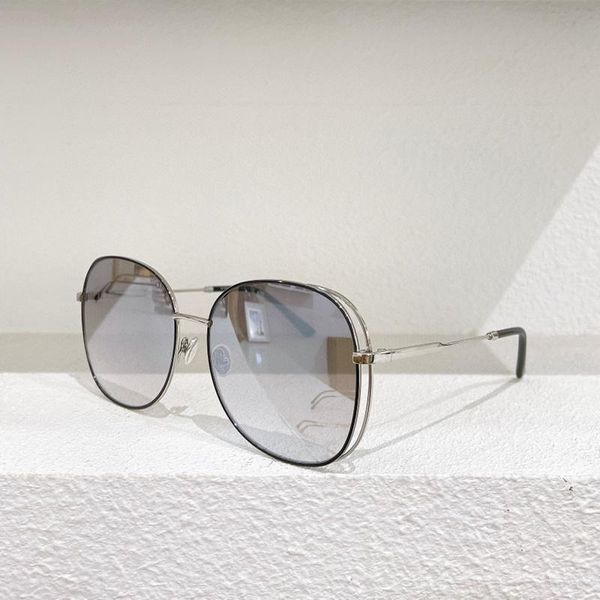 

sunglasses round big frame gold silver metal gradient color lens women's chroma fashion high-quality men's glasses, White;black