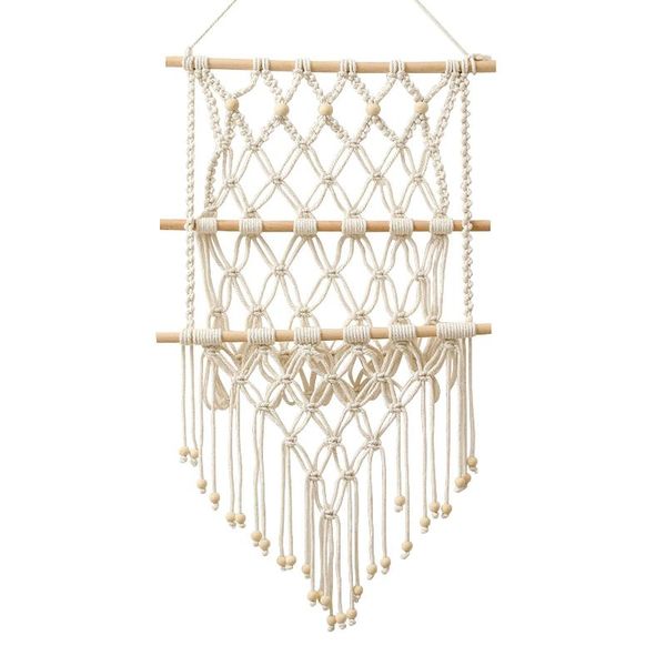 

tapestries macrame wall hanging tapestry boho magazine holder cotton handwoven shelf planter for bedroom home richly