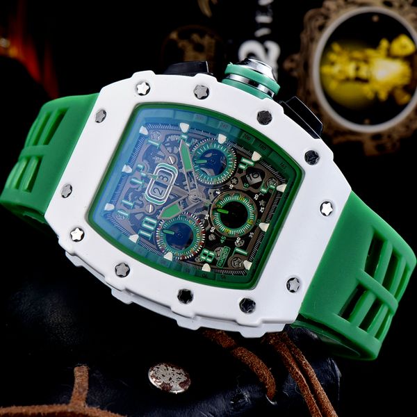 

5-4Mens montre de luxe watches silicone strap fashion designer watch sports quartz analog clock Relogio Masculino