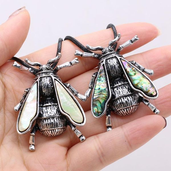 

pendant necklaces fashion necklace insect shape high-quality natural shell alloy for women men charms jewelry gifts, Silver
