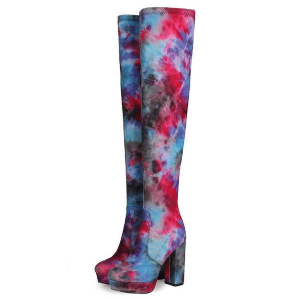 

spring autumn women shoes boots round toe high heel long for, Black