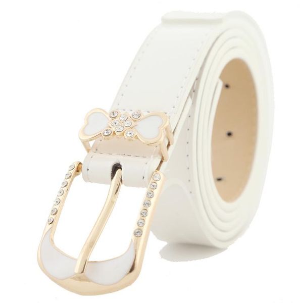 

belts love bowknot decorates pin buckle belt heart-shaped diamond young lady fashion leisure boom, Black;brown