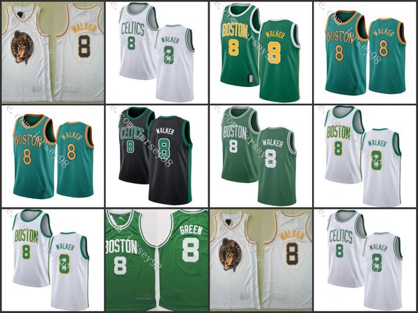 

boston celtics men green #8 jeff walker green retro basketball jersey, Black