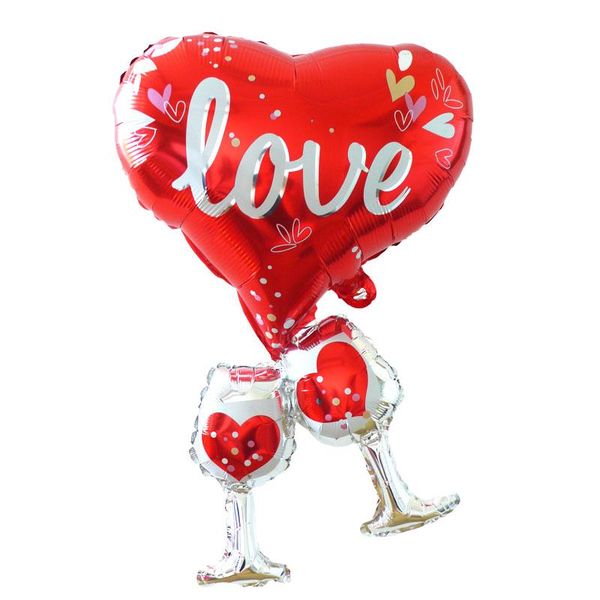 

red cheers for love balloons wedding decorations ballon foil groom bride anniversary baloon birthday event party supplies decoration