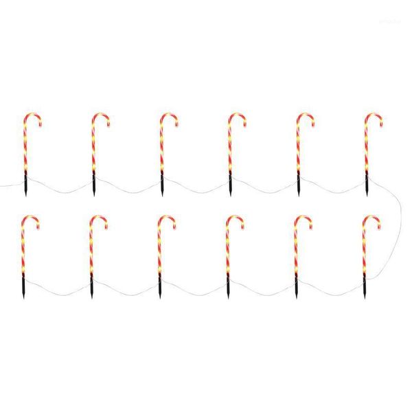 

christmas decorations 1 set garden candy cane xmas lamp festive pathway light (us plug)