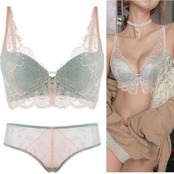 

59% off factory outlet store 294# momeng small chest gathered underwear soft no steel ring women's comfortable lace girl, Red;black