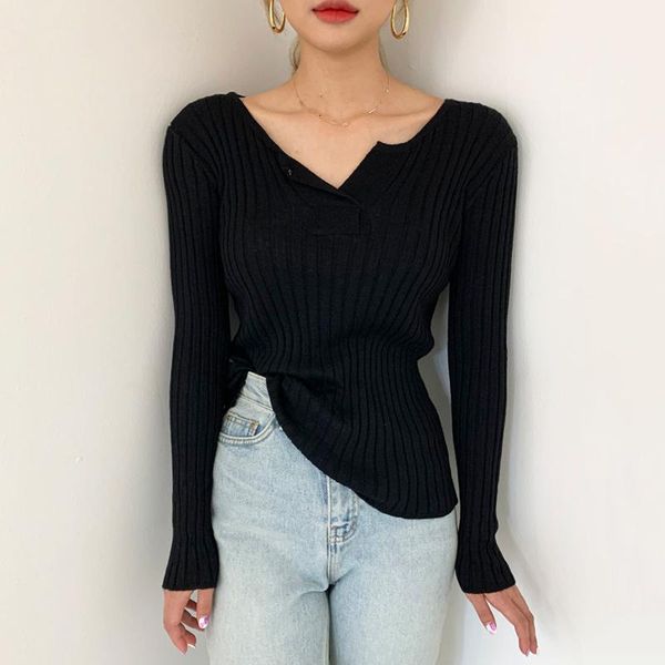 

women's sweaters fall 2021 women clothing sweater pullover female knitting skinny loose elegant knitted outerwear thin slim, White;black