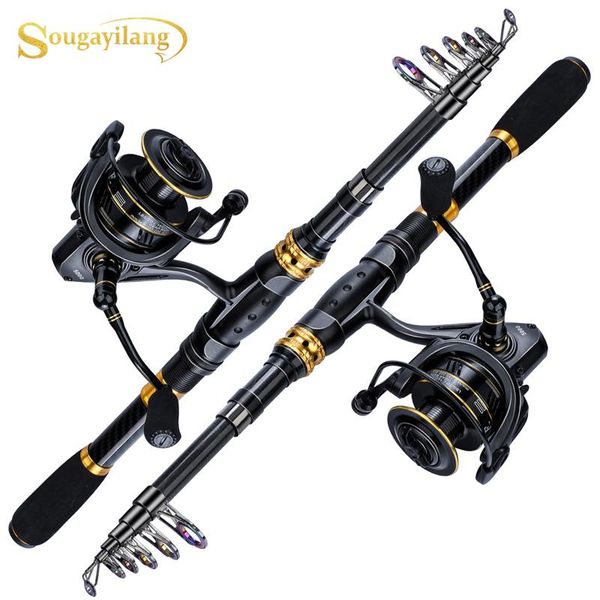 

sougayilang fishing rod combo spinning wheel sea 1.8-3.3m full kit reel tackle