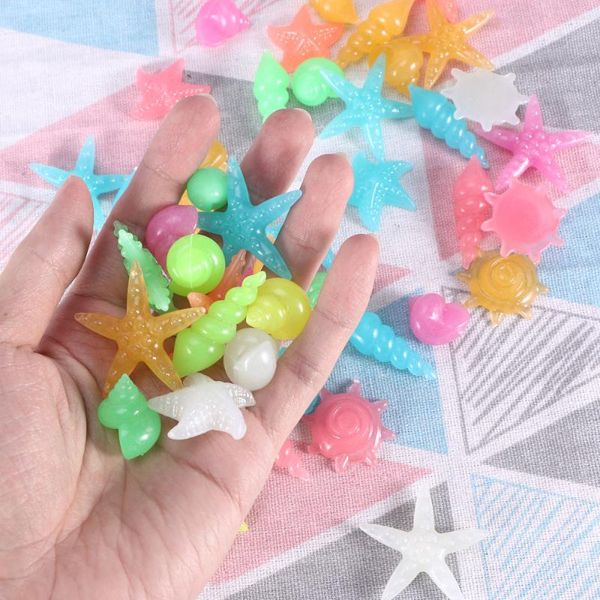 

decorations 50pcs luminous shell conch mixed color crafts for aquarium fish tank decor