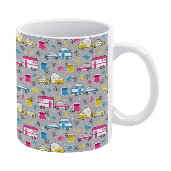 

mugs let's hit the road white mug to friends and family creative gift 11 oz coffee ceramic trailer fun funky camping wander h