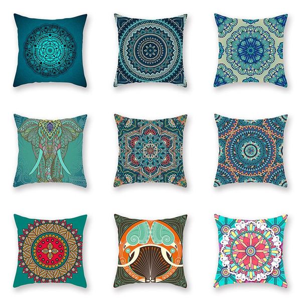 

cushion/decorative pillow mandala digital printing car office case cushion cover 45x45 cm soft fur plush pillowcase bedroom sofa 2021