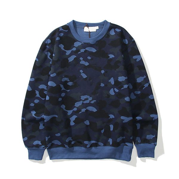 

famous menswear designer sweater hoodie long sleeve hatless shark head camouflage round neck comfortable pullover spring and autumn multicol, Black