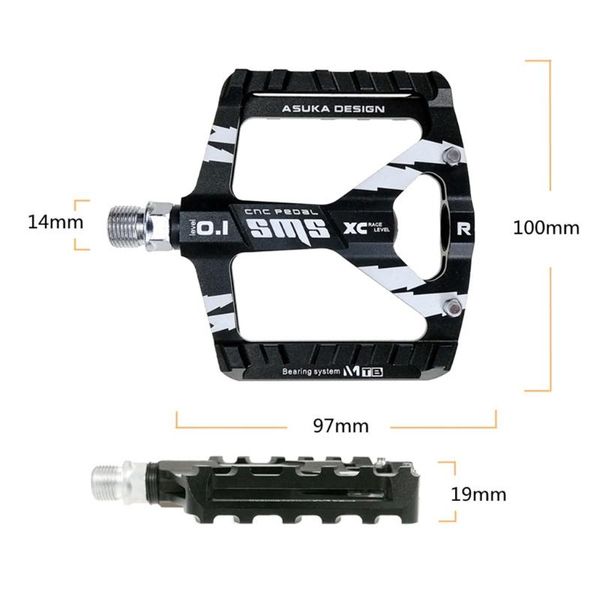 

bike pedals 157d 1 pair ultralight non-slip flat aluminum alloy sealed bearings pedal