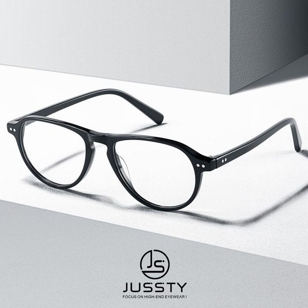 

fashion sunglasses frames rivet retro optical eyeglasses frame men myopia prescription glasses male vintage acetate spectacles custom 2021, Black