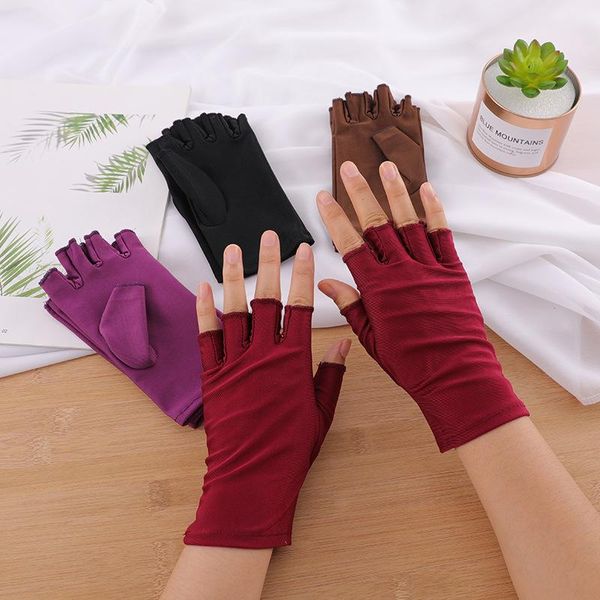 

five fingers gloves breathable spring autumn thin short half finger bike men/women tight fitness summer sports/driving/biking, Blue;gray