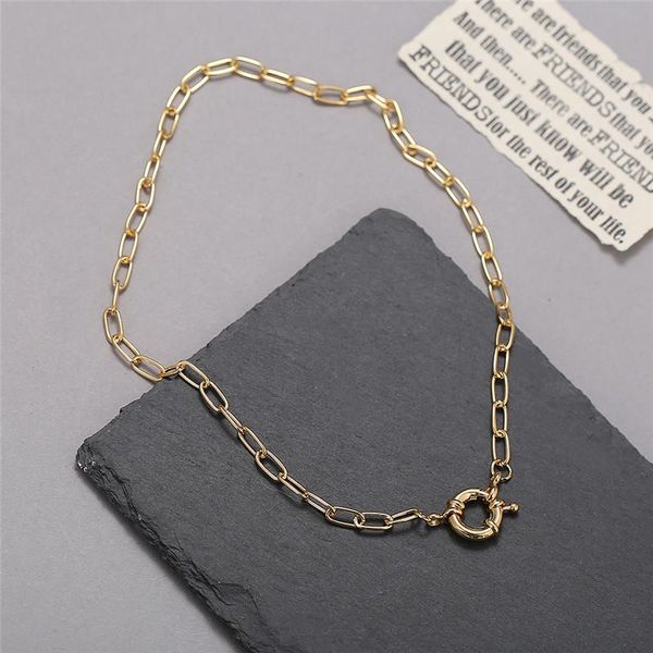 

vintage gold color round pendant necklace for women 2021 choker chain female punk party jewelry fashion statement chokers, Golden;silver