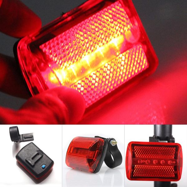 

bike lights bicycle 5 led rear tail light red back safety warning flashing