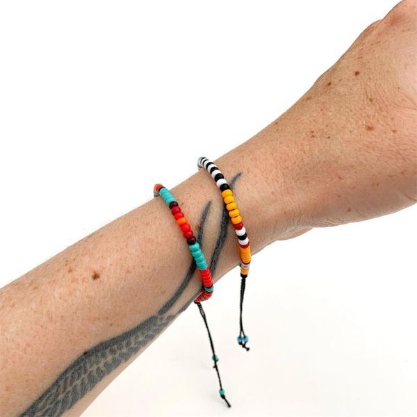 

beaded, strands go2boho native bracelets vintage jewelry 2021 trend multicolor seed beaded bracelet for women men teens pulsera mujer, Black