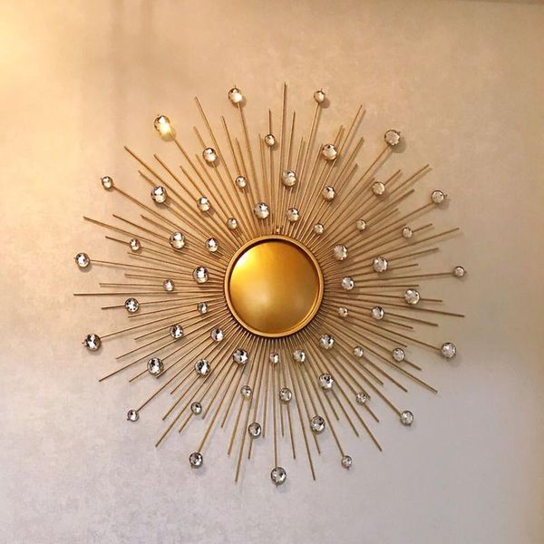 

mirrors stereo wall decoration style iron 2021 european hanging creative home round cn(origin) qy