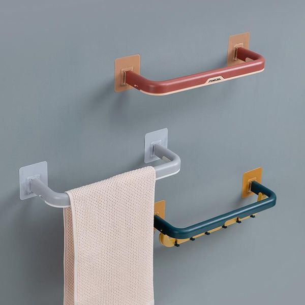 

towel racks bathroom double bar suction cup holder nordic creative folding rack