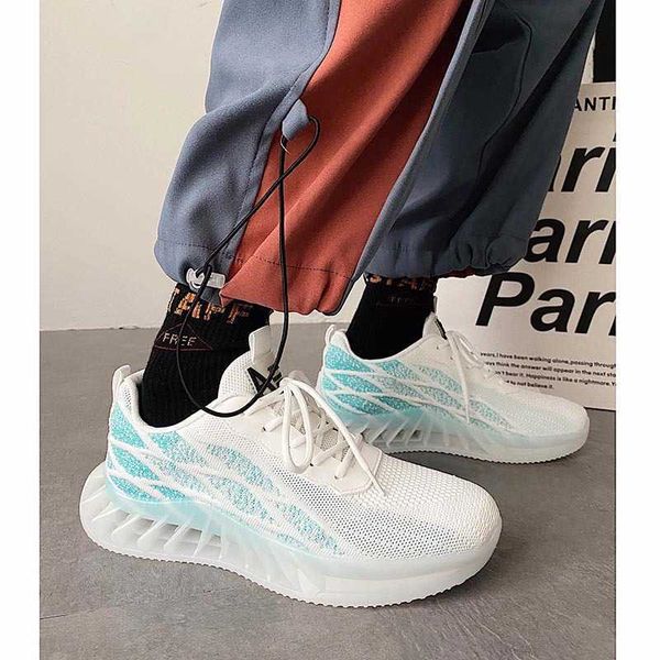 

2021 summer live broadcast new men's leisure sports good quality flying woven male students running shoes