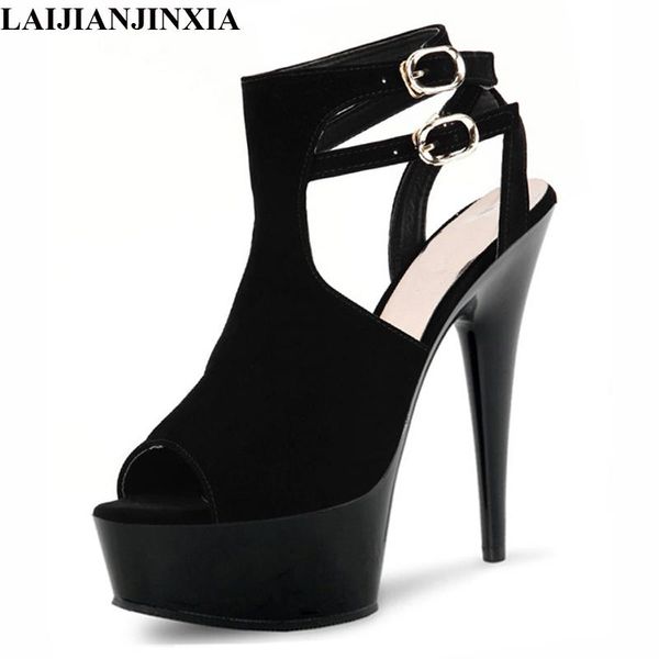 

dress shoes laijianjinxia 15 cm high-heeled sandals nightclub fashion pole dancing model high heels women's, Black