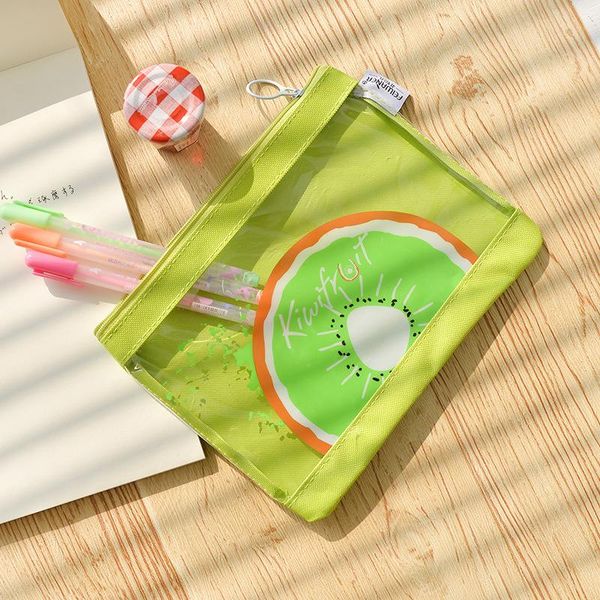 

business card files 1pcs student cartoon fruit transparent zipper bag south korea stationery folder official document information kit cosmet