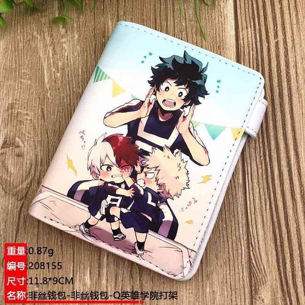 

anime my hero academia wallet midoriya izuku card holder purse, Red;black