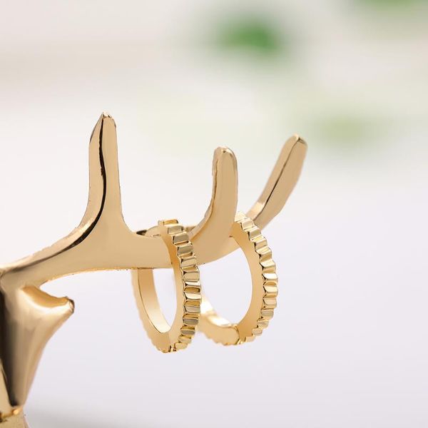 

hoop & huggie unique design geometric gear small earrings for women fashion gold color circle metal thin cartilage jewelry, Golden;silver