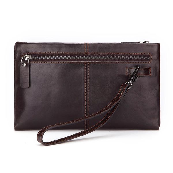 

wallets business ol wristband clutch bag men cowhide leather mobile phone pouch men's cash bill purse zipper cards pack, Red;black