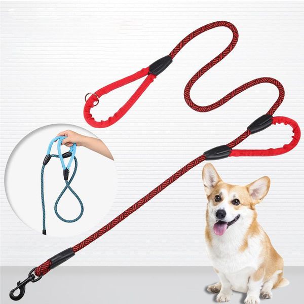 

double handle large dog leash pet lead reflective training traction rope 2 big mountain climbing explosion-proof collars & leashes