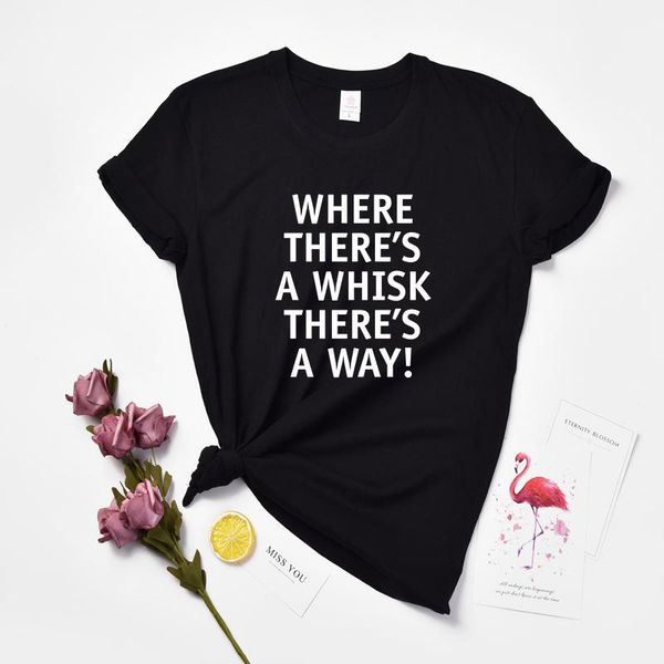 

women's t-shirt huikoo women hipsta tee where there's a whisk way lettering tumblr shirts baker o neck short sleeve 100% cotton to, White