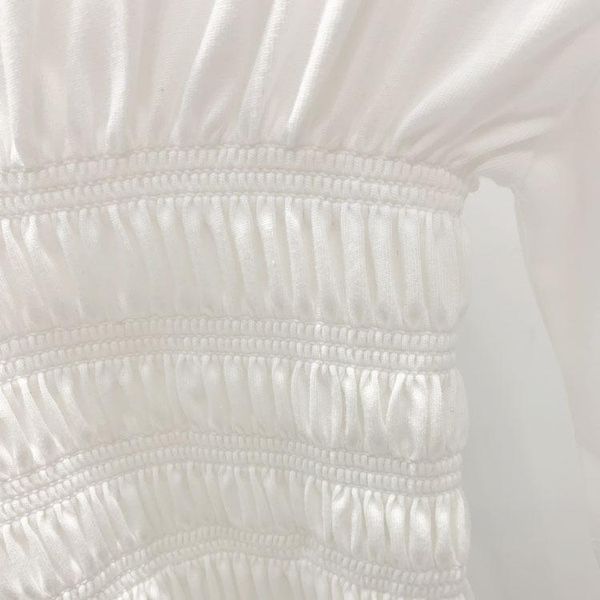 

women's t-shirt 100% cotton short sleeve tee 2021 spring summer ladeis solid color women and shirt slim waist pleated, White